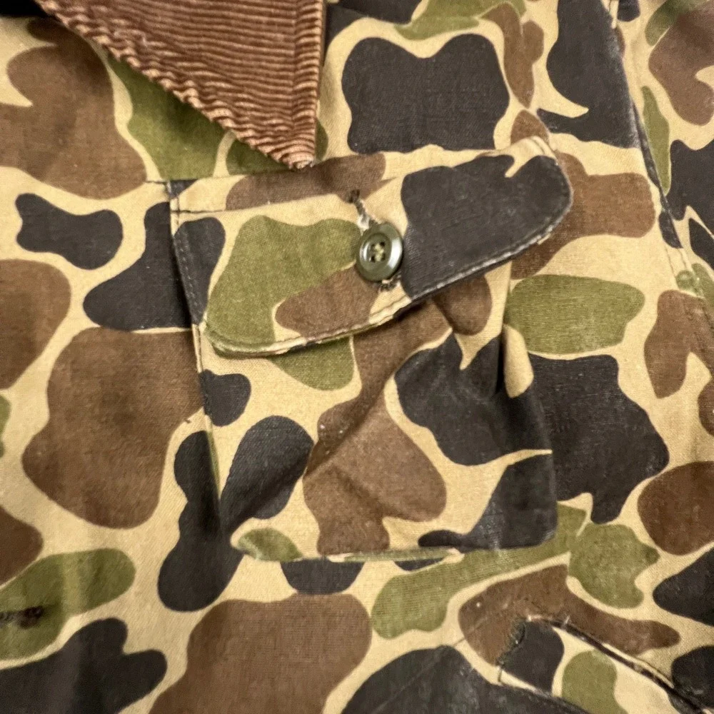 RedHead Bone-Dry Hunting Jacket Mens 44 Green Camo Corduroy Utility Field Coat